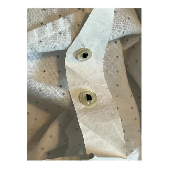 ZARA MEN'S BUTTON DOWN SHIRT WHITE WITH POLKA DOTS SLIM FIT‎ SIZE LARGE - Picture 8 of 8